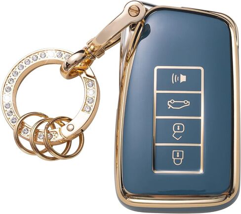 Gematay for Lexus Key Fob Cover with Keychain, Key Shell Cover Holder for Lexus RX ES GS LS NX RS GX LX RC LC Smart Remote Control, White in Saudi Arabia
