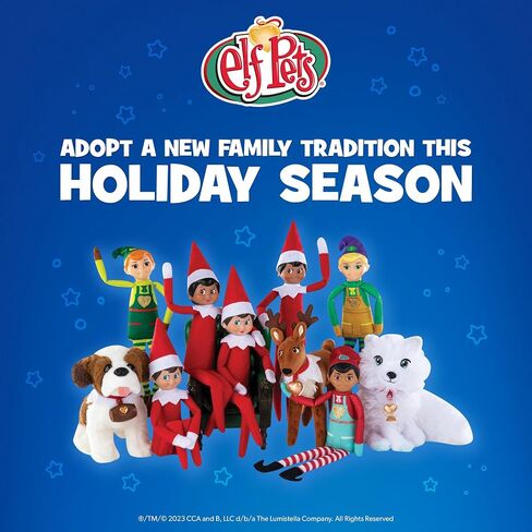 مجموعة سترة عيد الميلاد Elf on the Shelf Elf Pets - سترة مريحة ذات وجهين لحيوانك الأليف القزم - تتضمن 3 رقع احتفالية in Saudi Arabia