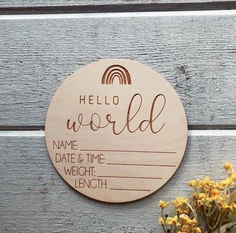 علامة Hello World لحديثي الولادة، لافتة إعلان ميلاد خشبية، لافتة إعلان الطفل، دعامات للصور، لافتة إعلان اسم الطفل في غرفة الأطفال in Kuwait
