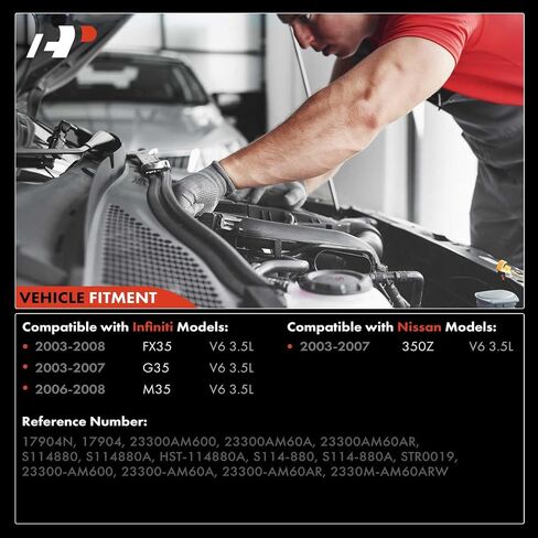 A-Premium Starter Motor متوافق مع Infiniti G35 2003-2007 ، M35 2006-2008 ، FX35 2003-2008 & NISSAN 350Z 2003-2007 ، 3.5L ، 12V 1.4KW 10-TETH في اتجاه عقارب الساعة ، استبدل# 23300 am600 ، 23300AM60A in Saudi Arabia