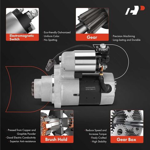 A-Premium Starter Motor متوافق مع Infiniti G35 2003-2007 ، M35 2006-2008 ، FX35 2003-2008 & NISSAN 350Z 2003-2007 ، 3.5L ، 12V 1.4KW 10-TETH في اتجاه عقارب الساعة ، استبدل# 23300 am600 ، 23300AM60A in Saudi Arabia