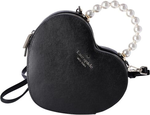 محفظة Kate Spade Love Shack Pearl من الجلد على شكل قلب KF516 (أسود) in Saudi Arabia