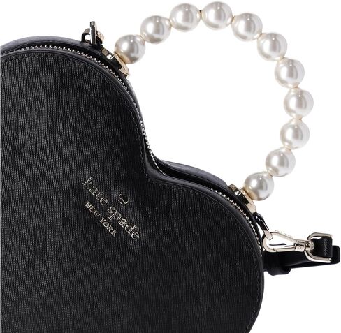 محفظة Kate Spade Love Shack Pearl من الجلد على شكل قلب KF516 (أسود) in Saudi Arabia