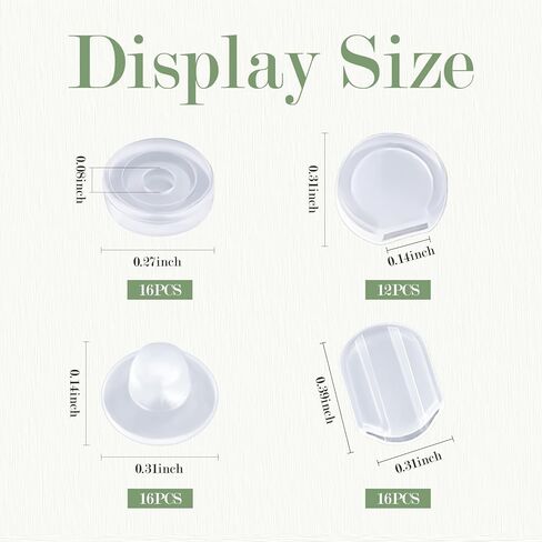 Earring Pads Clear, 4 Size Comfort Earring Cushions Pads Earring Pads Silicone for Clips on Earrings (60 Pcs) in Kuwait