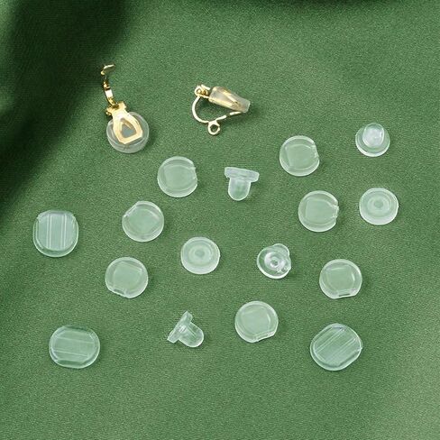 Earring Pads Clear, 4 Size Comfort Earring Cushions Pads Earring Pads Silicone for Clips on Earrings (60 Pcs) in Kuwait