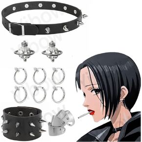 Punk Rock Star Style Nana Cosplay Jewelry Accessory Set - 11 Pieces Silver