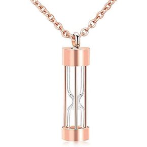 Time Memory Hourglass Glass Cremation Jewelry Urn Necklace for Ashes Urn Jewelry Cremation Jewelry Keepsake Memorial (Glass-Silver)