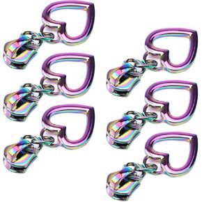 HEVSTIL #5 سحاب قوس قزح، سحاب بديل على شكل قلب، سحاب سحب 6 عبوات لحقائب الأمتعة والمحافظ السائبة in Kuwait