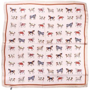 Square Scarf 1PC Retro Elegant Horse Print Silk Neck Scarf Women Square Hair Scarves Head Band Shawls Wraps Neckerchief Beach Sunscreen Headscarf