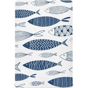 Fitted Crib Sheets for Boys Girls, Soft Breathable Comfortable Ornamental Fish Pattern Baby Sheet Set, Crib Sheets Fits Standard Crib and Toddler Mattress