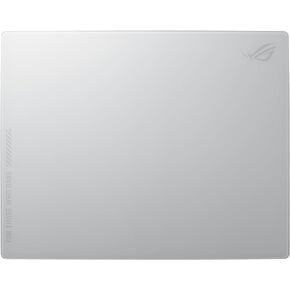 ASUS ROG Moonstone Ace L Glass Gaming Mouse Pad, Ultra-Smooth Surface, Noise-Reducing Design, 9H Tempered Glass, Impact & Scratch Resistant, Anti-Slip Silicone Base, 500 x 400 mm, Moonlight White
