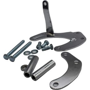 SWP Power Steering Pump Bracket Black Compatible for SBC SB Chevy 283 305 327 350 383 400 With Short Water Pump