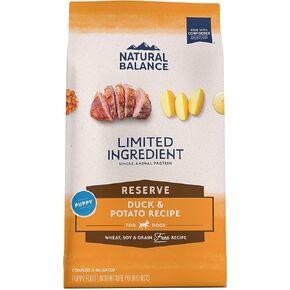 Natural Balance Limited Ingredient Puppy Grain-Free Dry Dog Food, Reserve Duck & Potato Recipe, 4 Pound (Pack of 1)