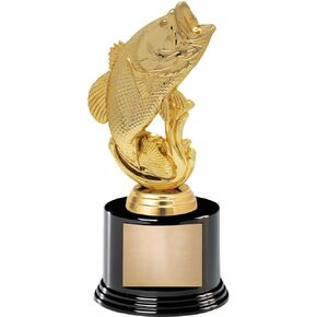 7.5" Fishing Largemouth Bass Award On Round Trophy Base