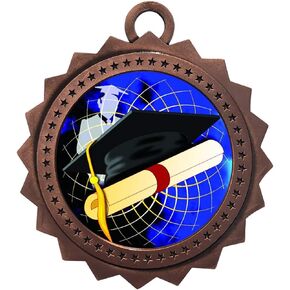 Express Medals Various 10 Pack Styles of Graduation Award Medals with Neck Ribbons Trophy Award Prize Gift
