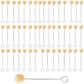 50 Pack Wool Daubers Ball Brush Leather Dye Tool with Metal Handle Wool Daubers for Leather Dyeing for DIY Crafts Projects in Kuwait