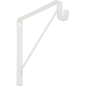 Stanley Hardware S822-094 108BC Heavy Duty Shel and Rod Bracket in White