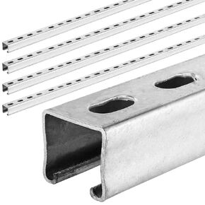 4 Pieces 1-5/8'' 12 Gauge Metal Strut Channel with Slotted Back Half Slotted Steel Channel Pre Galvanized Steel Channel Rail (2 Feet Length)