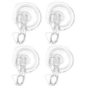 4 Pack Suction Cup Hooks Strong, Max 3lb, Removable Reusable Window Glass Door Transparent Heavy Duty Suction Holder Bathroom Shower Wall Suction Cup Hangers.