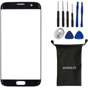 Sunways Screen Glass Lens Replacement for Samsung Galaxy S7 Edge G935F G935FD G935W G9350 (Black)