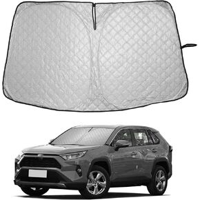 SENSHINE Windshield Sun Shade for 2019-2022 2023 2024 RAV4 Accessories Upgrade Thicken Foldable Sunshade Custom Fit Sun Shield UV Rays Blocker Offers Ultimate Protection for Car Interior Cool
