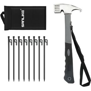 Tent Stakes 10PCS Heavy Duty Camping Stakes 12 inch Tent Pegs with 4 Reflective Ropes 13FT and Storage Bag Tarp Pegs for Outdoor Camping Canopy Perfect for High Winds All Kinds of Ground Outdoor