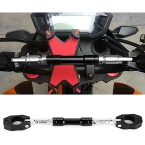 Motorcycle Handlebar Brace Crossbar Universal Adjustable Motorcycle Handlebar Balance Bar Aluminium Alloy Strengthen Lever Bar Motorrad Balance Lenker for Most 22mm Handlebar(Black)