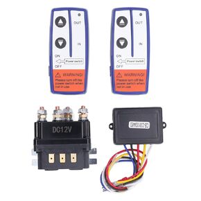 Winch Relay Kit, 12V 250A 30W Winch Relay with Remote Controller Kit Winch Relay Contactor Switch for ATV Multifunction Vehicle Snowmobile Field Mower Garden Tractor