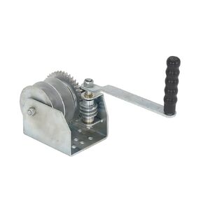 Vestil Wall-D Wall Mounted Hand Winch, Double, Silver