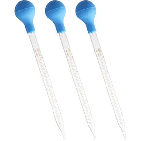 10 ml Glass Pipettes Dropper Glass Graduated Dropper Pipettes with Rubber Caps, Lab Glass Transfer Pipette Transfer Pipettes for Essential Oil(3 Packs)