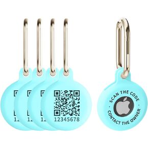 Air Tag Holders Keychain with Smart QR Code, Personalized Air Tag Holder Durable Silicone Airtag Case Keychains, Luggage Tags in One for Suitcases, Keys, Backpacks, and Pets