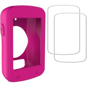 حافظة حماية من السيليكون لجهاز Garmin Edge 820 واقي شاشة من الزجاج المقسى للدراجات الهوائية والكمبيوتر لركوب الدراجات غطاء حماية ممتص للصدمات مضاد للتصادمات (عبوة من 2 + 1)