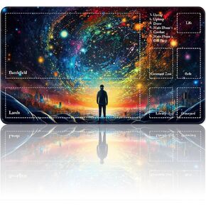 Playmat for MTG Magic Size 24x14 Inch Game Mats Tabletop Magic Play Mats,Premium Smooth Rubber Surface, Mousepad Compatible Qindaiwen for MTG RPG CCG Trading Card Game Play mats, Colorfu Wolf