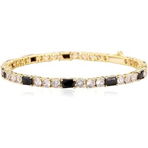 Tennis Bracelets for Women 4MM Diamond Silver Chain Bracelet 14K Gold Plated Classic Cubic Zirconia Bracelet for Men