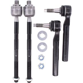 NewYall Inner Outer Front Left and Right Suspension Tie Rod End Kit