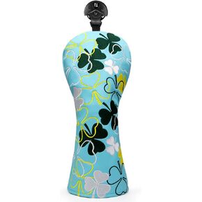 Lucky Shamrock Golf Headcover 4 Models - Golf Driver Cover, Fairway Wood Cover, Hybrid Head Cover - Synthetic Leather 3/5/7 Wood Head Cover, Golf Club Cover for Driver and Woods