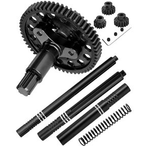 Center Drive Shaft CVD&Metal Spur Gear Slipper Clutch 57T(32dp) with 15T/16T/17T Pinions Gear Upgrades for 1/10 4x4 Granite/Senton/Big Rock/Vorteks 3s BLX & mega550,Red