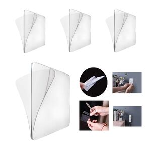 Double Sided Tape Heavy Duty Mounting Adhesive Tape 10PACK Clear Double Sided Tape for Walls Two Sided Tape Remover Waterproof Strong Squares 2.36 Inches Sticky for Wall Door Windows Crafts