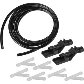 Windshield Washer Nozzle for Honda HR-V Durable No.76810TP6A01 Windscreen Washer Sprayer Nozzle Black Front with Hose and Connectors 1 Set