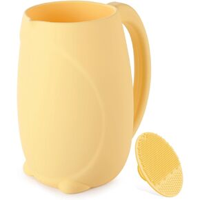 Baby Bath Rinse Cup, The Bath Rinse Cup Is Made Of Silicone And Can Be Used As A Bath Cup For Rinsing Hair And Baby Bath Water Pourer, Add A Touch Of Fun To Your Baby's Bath(Yellow Penguin)