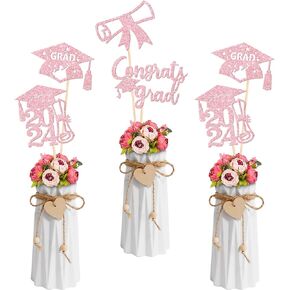16 Pack Graduation Centerpieces 2024 Double Sided Glitter So Proud of You 2024 Graduation Party Decorations Table Toppers for Graduation Decorations Class of 2024 Party Decorations Rose Gold