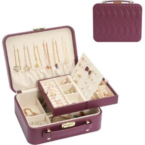 Travel Jewelry Case, Portable Jewelry Box Large Jewelry Travel Case, Travel Jewelry Box Organizer. (Black)