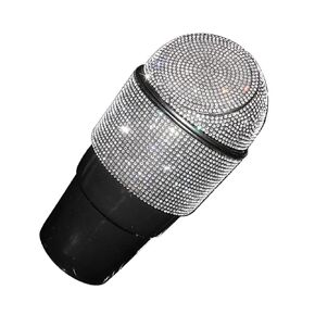 Bling Rhinestone Car Trash Can Auto Garbage Can with Lid Portable Automotive Cup Holder Crystal Trash Bin Diamond Design Mini Garbage Bin for Automotive Car, Home, Office, Kitchen, Bedroom White