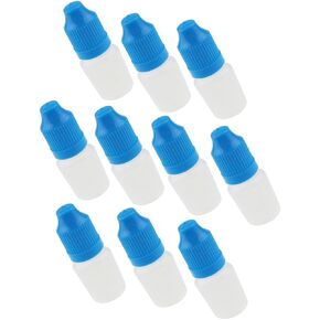 3 ml Empty Dropper Bottles Liquid Plastic Juice Squeezable Childproof Cap 10PCS Blue Cap