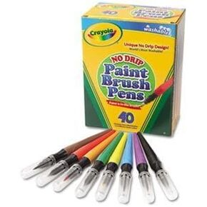 Crayola Washable Paint Brush Pens, 8 Assorted Colors, Sold as 1 Box, 40 Each per Box