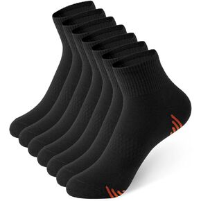 7 Pairs Crew Socks for Women Men - Running Ankle Socks Breathable Cushioned Athletic Crew Socks with Arch Support