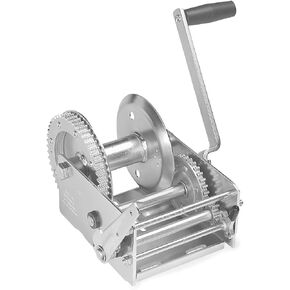 Fulton 142430 Boat Trailer Winch, 3,700 lbs. Capacity, Two-Speed Hand Crank Winch, High-Performance Zinc Finish