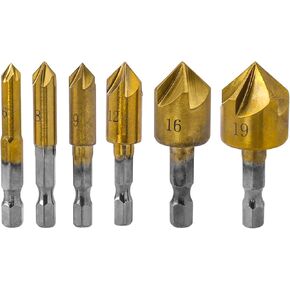 6 قطعة 1/4 "مجموعة لقمة مثقاب 5 مزمار 82 درجة مركز غاطسة بت للخشب التغيير السريع بت 6 مللي متر-19 مللي متر in Kuwait
