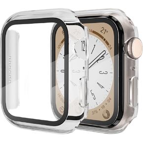 ArmorSuit 2 Pack Case Designed for Apple Watch Series 8 / Series 7 (41mm) Slim Case w/Built-in Tempered Glass Screen Protector - Clear