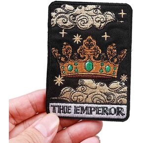 The Emperor Tarot Card Fortune Telling 3.6" Iron On Embroidered Thermoadhesive Patch for Clothing